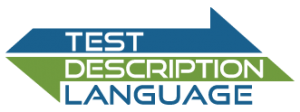 Logo with inscription "Test Description Language"