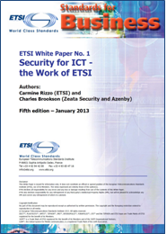 Cover of Security White Paper "Security for ICT - the Work of ETSI"