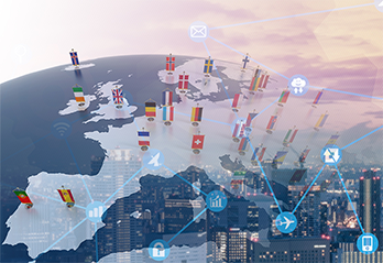 Image showing countries and cross border data exchange