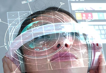 Girl with futuristic glasses