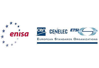 Logo with ENISA, ETSI, CEN, CENELEC (SDOs)