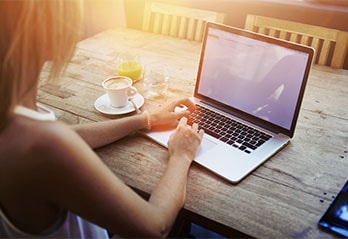 Young lady in front of laptop