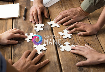 Hands in a circle with puzzle parts and OSM logo in the middle
