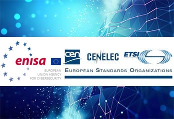 Logo with ENISA, ETSI, CEN, CENELEC (SDOs)