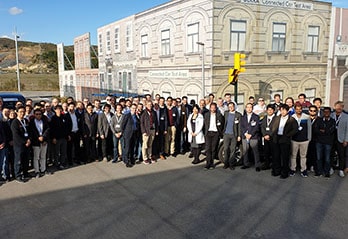 Meeting participants in front of DEKRA building