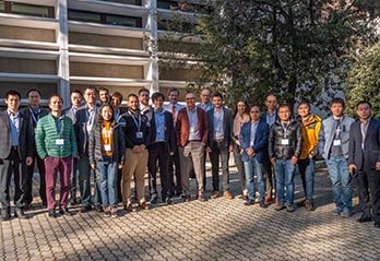 Meeting participants in front of ETSI building