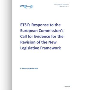 ETSI’s Response to the European Commission’s Call for Evidence on revision of the NLF
