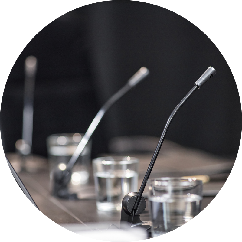 Microphones on a table