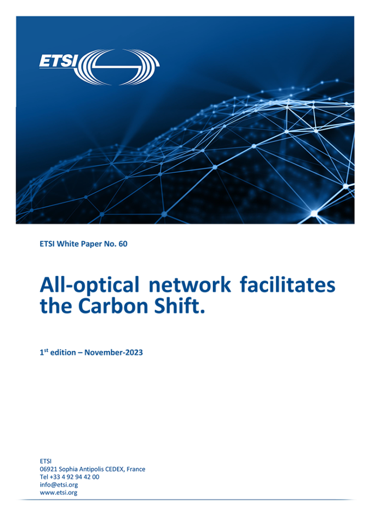 Cover White Paper n°60: All-optical network facilitates the Carbon Shift