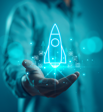 entrepreneurship launch rocket start flying up
