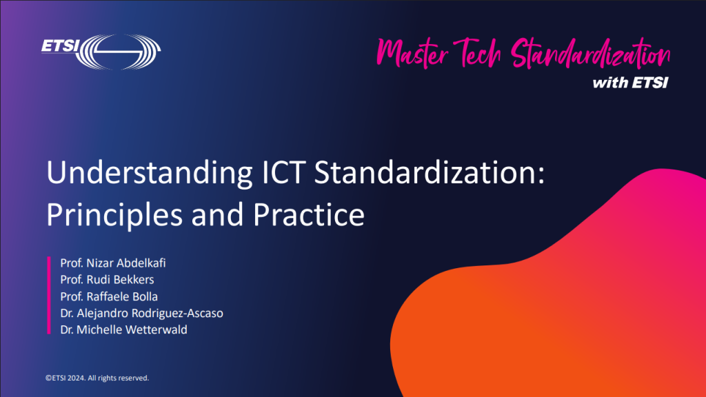 Cover slideset - Understanding ICT Standardisation