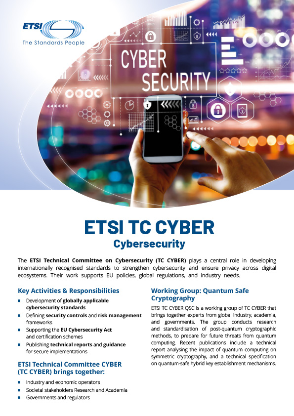 Cover flyer ETSI TC CYBER Cybersecurity