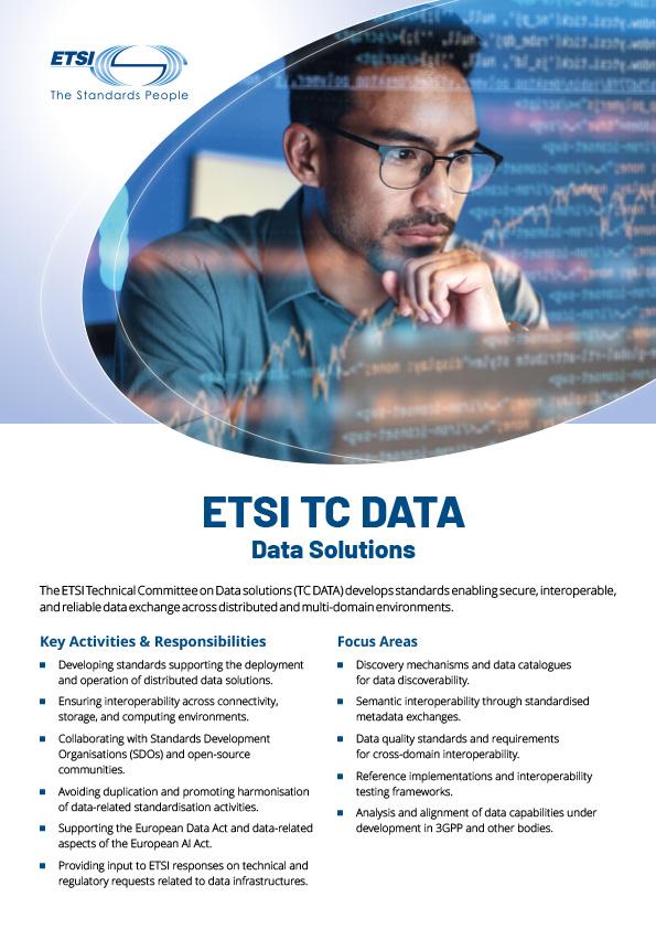 Cover flyer ETSI TC DATA Data Solutions