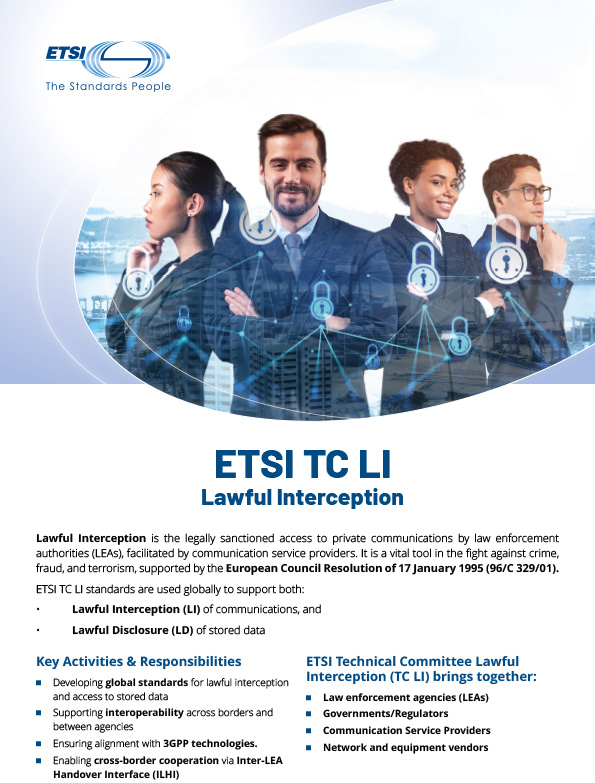 Cover flyer ETSI TC LI Lawful Interception